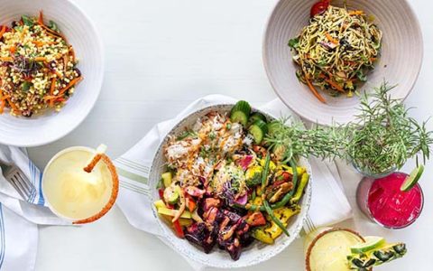 Vibrant and healthy, all plant-based dishes at Heartbeet Houston, TX